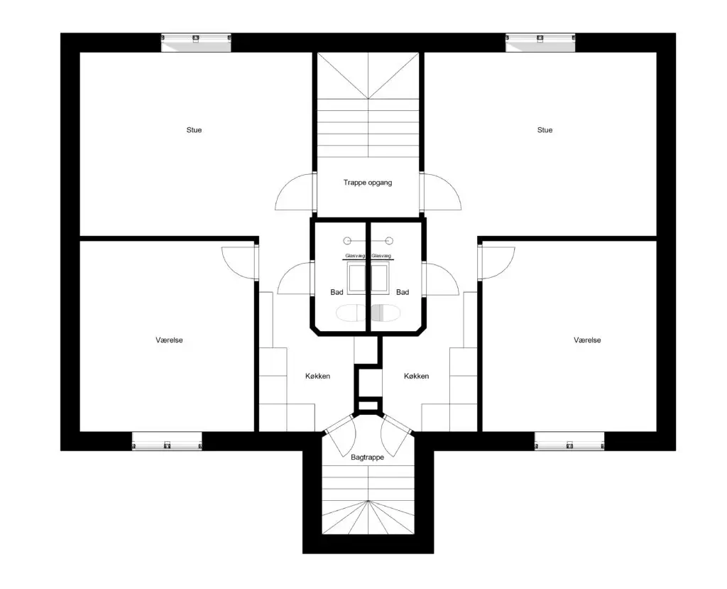 Plantegning af lejligheder på Mariagervej